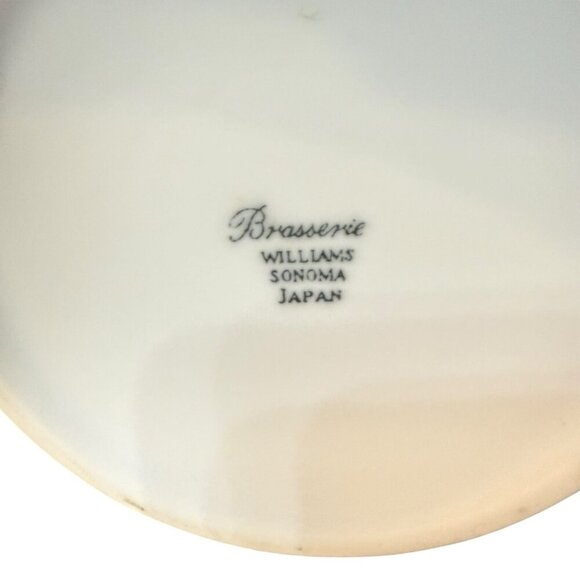 Williams Sonoma Brasserie Sugar Bowl White w/Green Bands NO LID - Picture 3 of 4